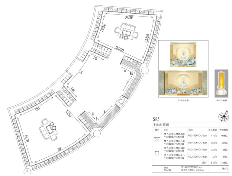 S85A 神主牌厅房的平面图